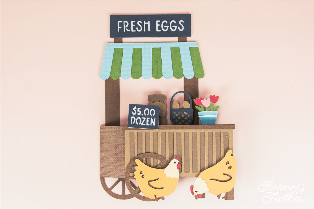 Fresh Eggs Stand Card - Backyard Chicken Card SVG