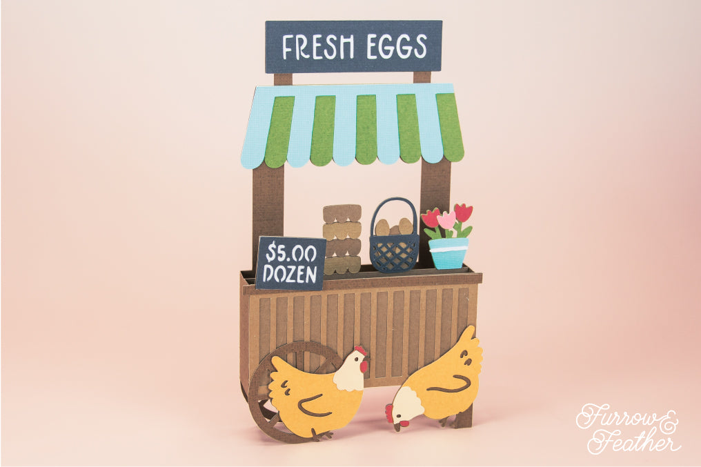 Fresh Eggs Stand Card - Backyard Chicken Card SVG