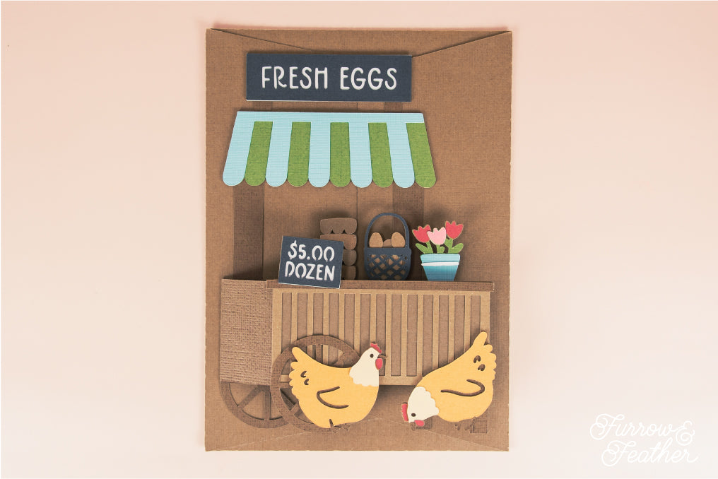 Fresh Eggs Stand Card - Backyard Chicken Card SVG