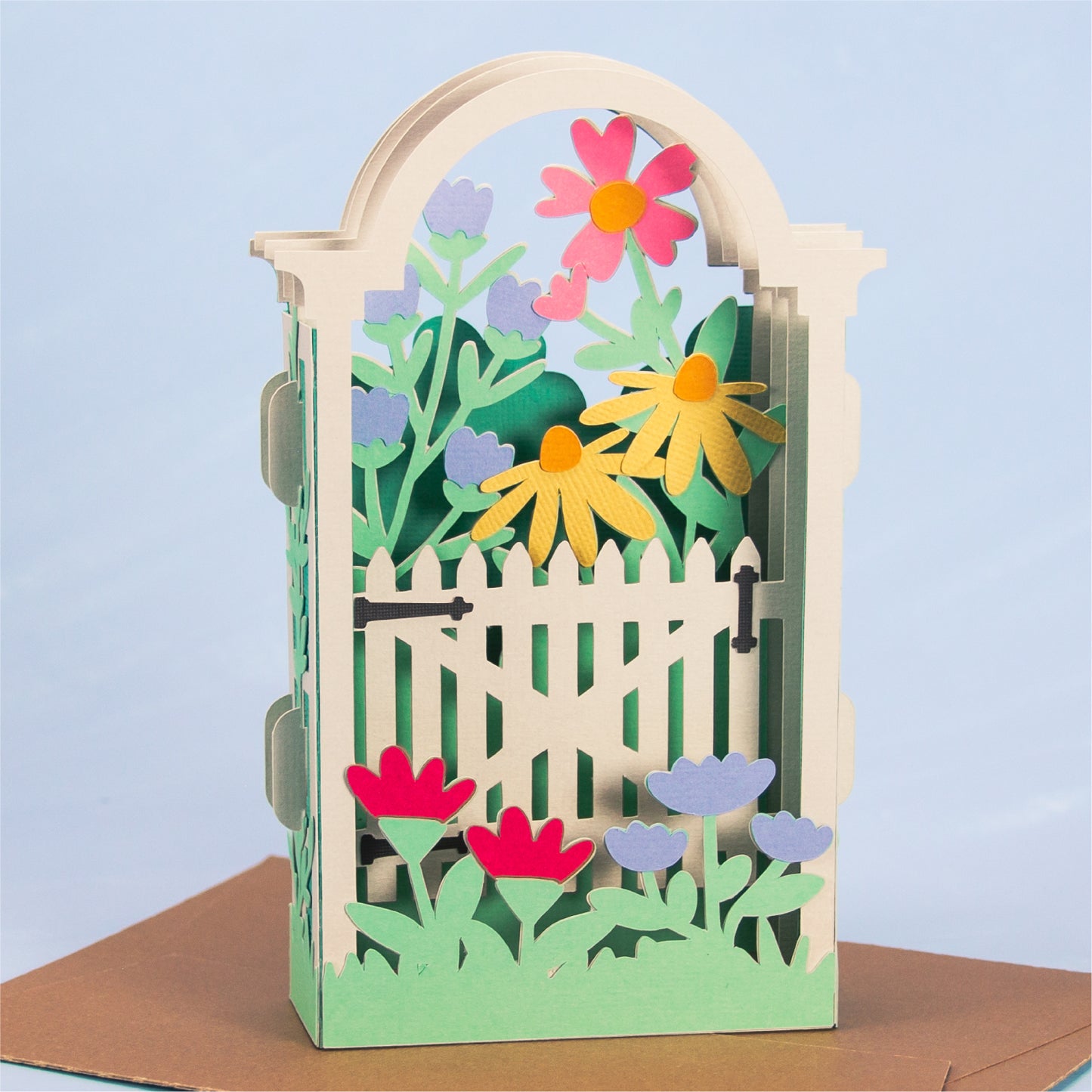 Wildflower Garden Arbor Card - 3D Card SVG