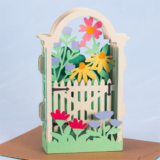 Wildflower Garden Arbor Card - 3D Card SVG