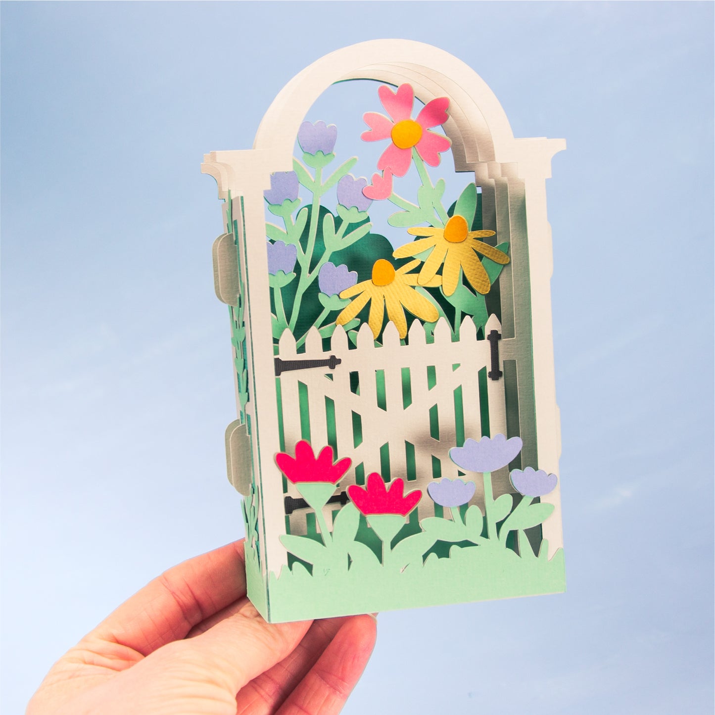 Wildflower Garden Arbor Card - 3D Card SVG