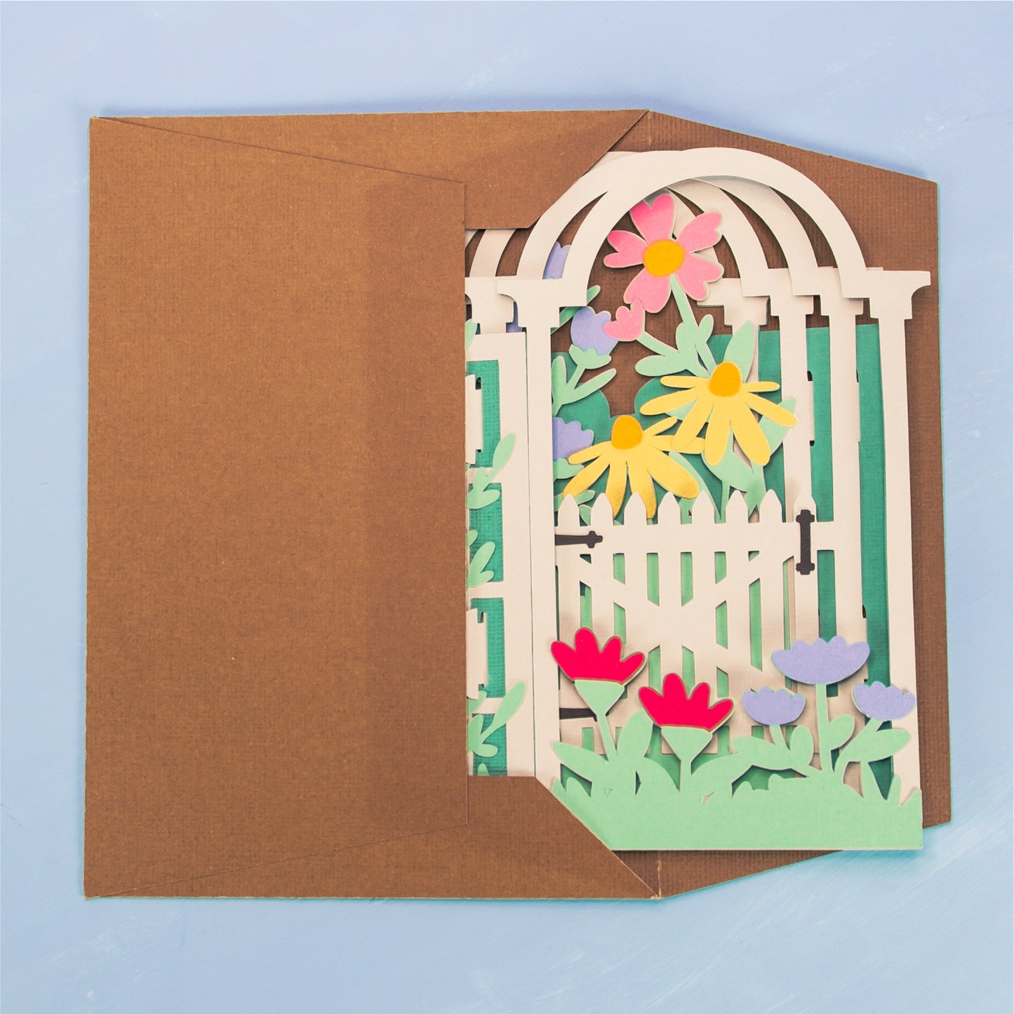 Wildflower Garden Arbor Card - 3D Card SVG
