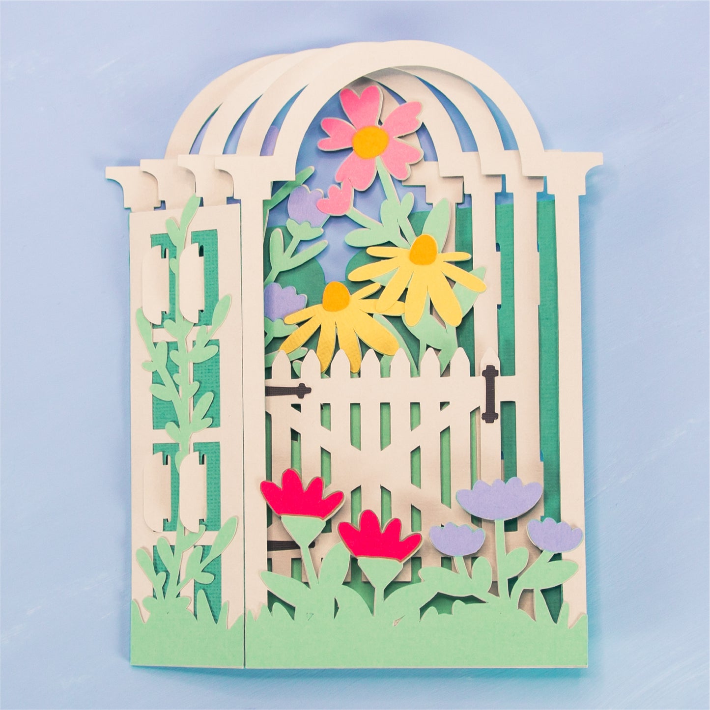 Wildflower Garden Arbor Card - 3D Card SVG