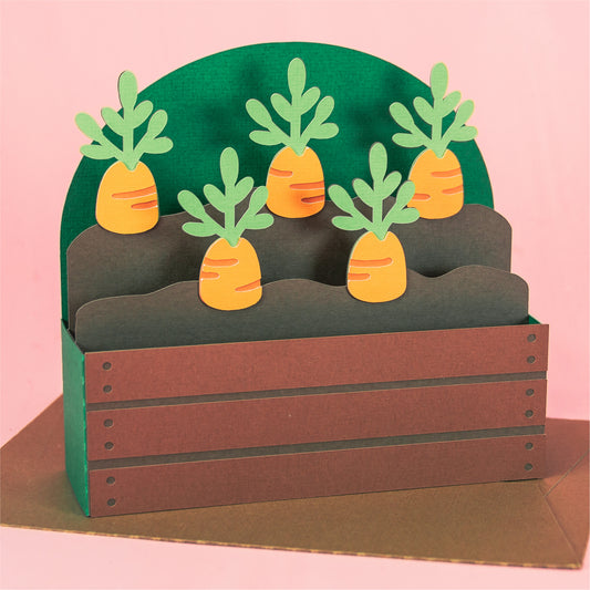 Garden Box with Carrots Card - Easter Card SVG