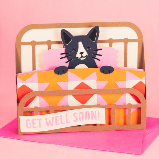 Get Well Soon Cat Card | Sympathy Card SVG