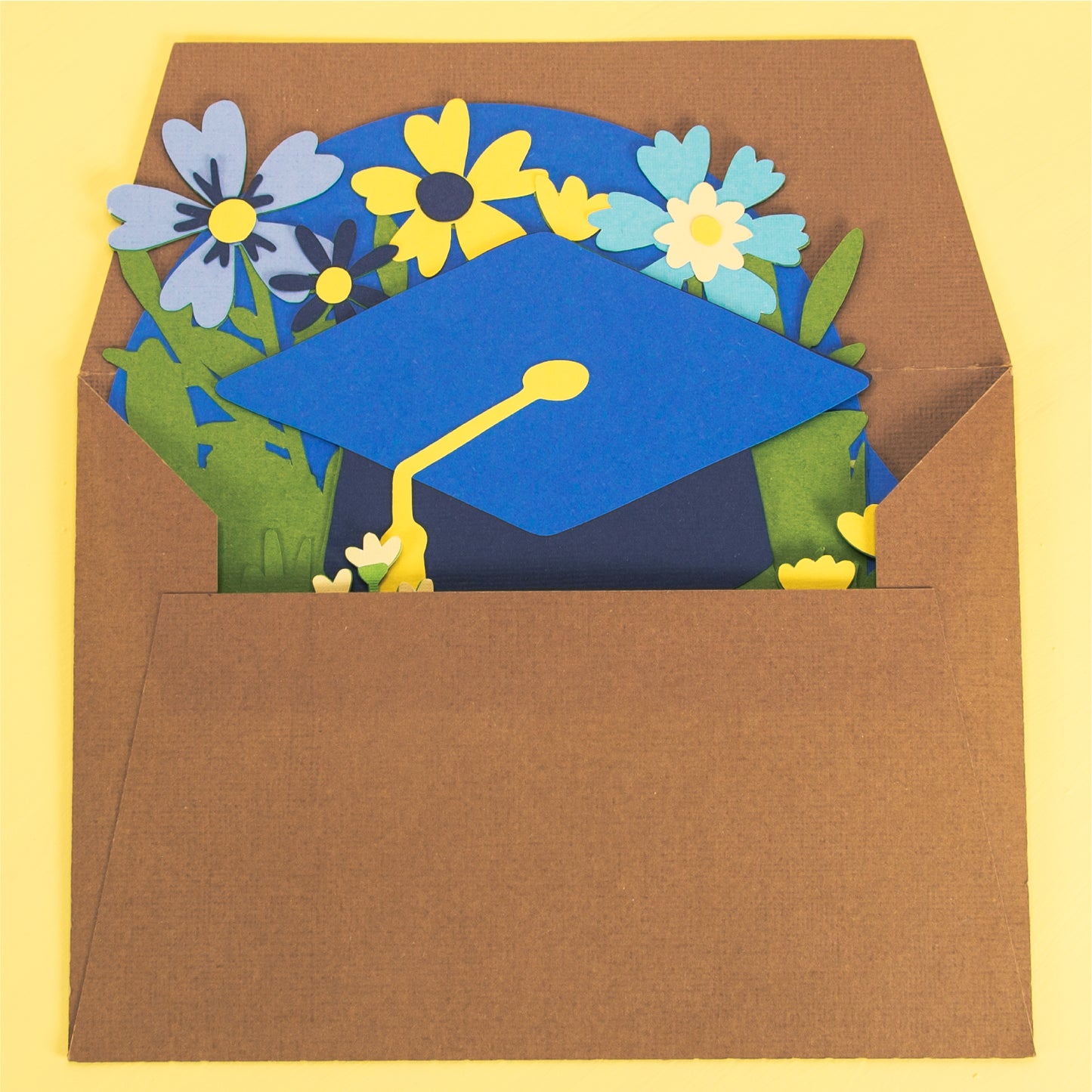 Grad Cap with Flowers Card - Graduation Card SVG