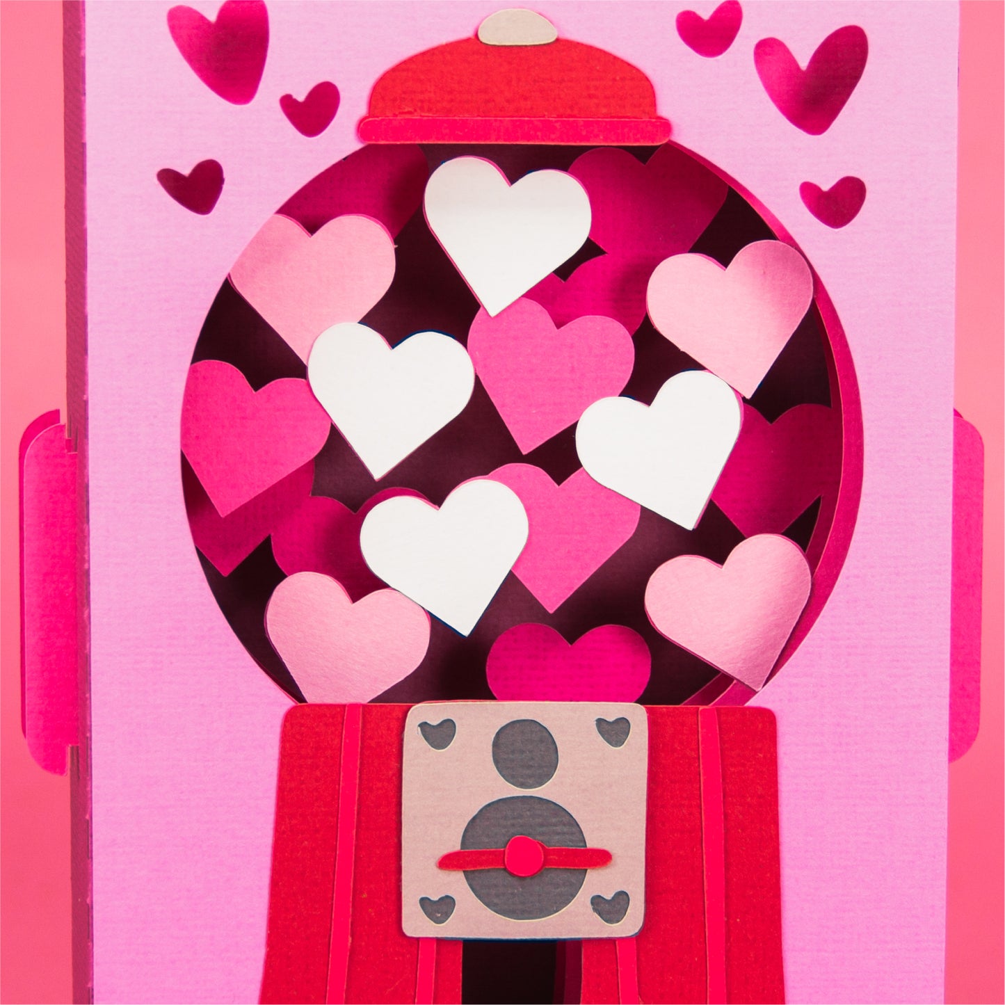 Heart Gumball Machine Card - 3D Valentine’s Day Card SVG