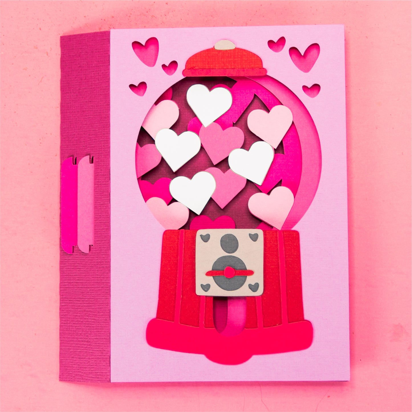 Heart Gumball Machine Card - 3D Valentine’s Day Card SVG