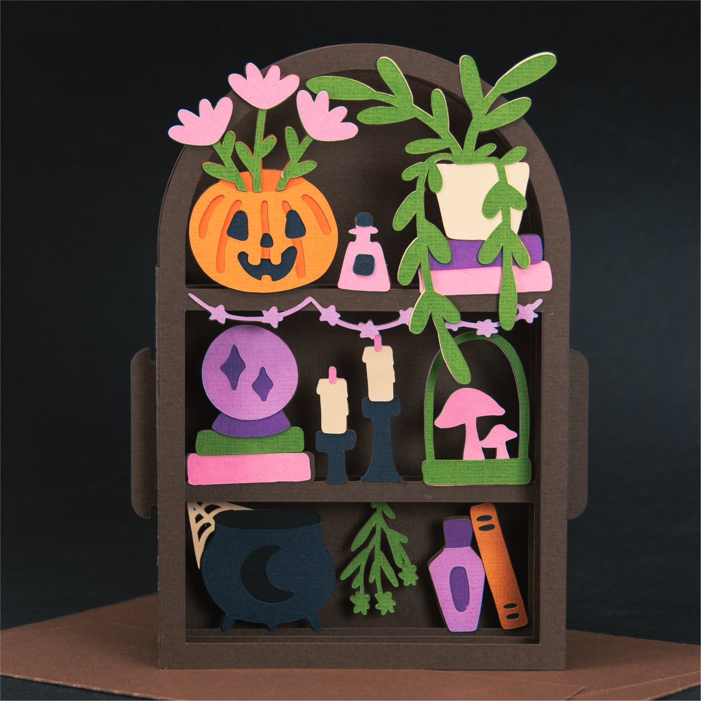 Halloween Shelf Card - 3D Halloween Card SVG