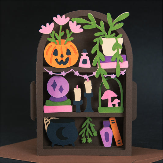 Halloween Shelf Card - 3D Halloween Card SVG