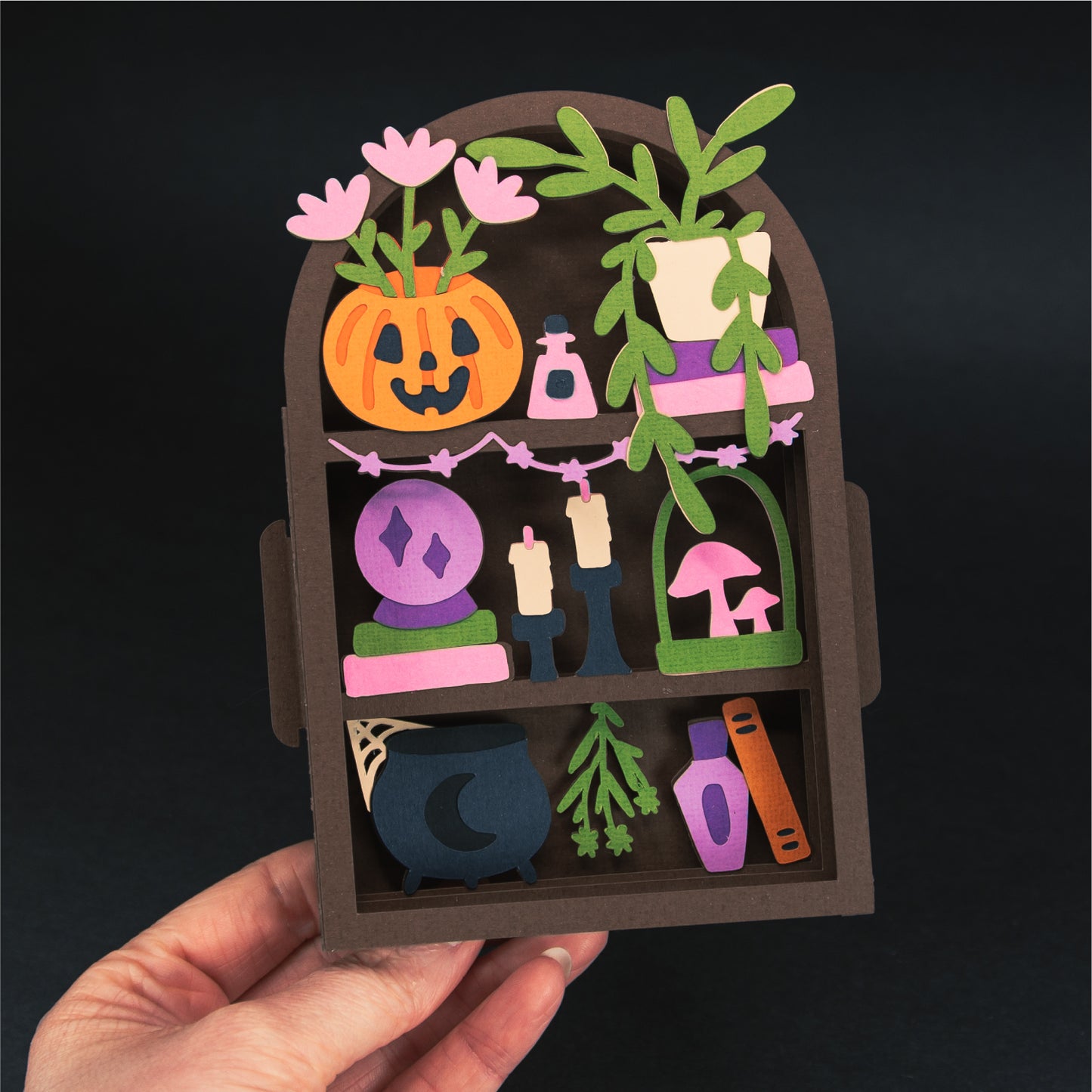 Halloween Shelf Card - 3D Halloween Card SVG