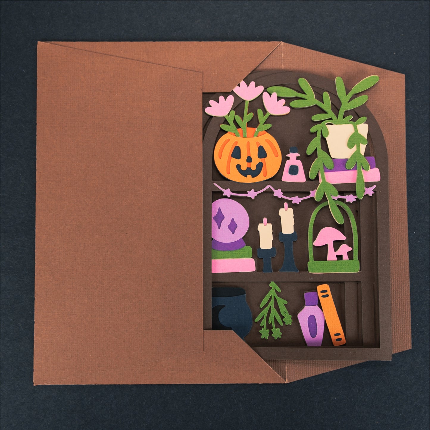 Halloween Shelf Card - 3D Halloween Card SVG