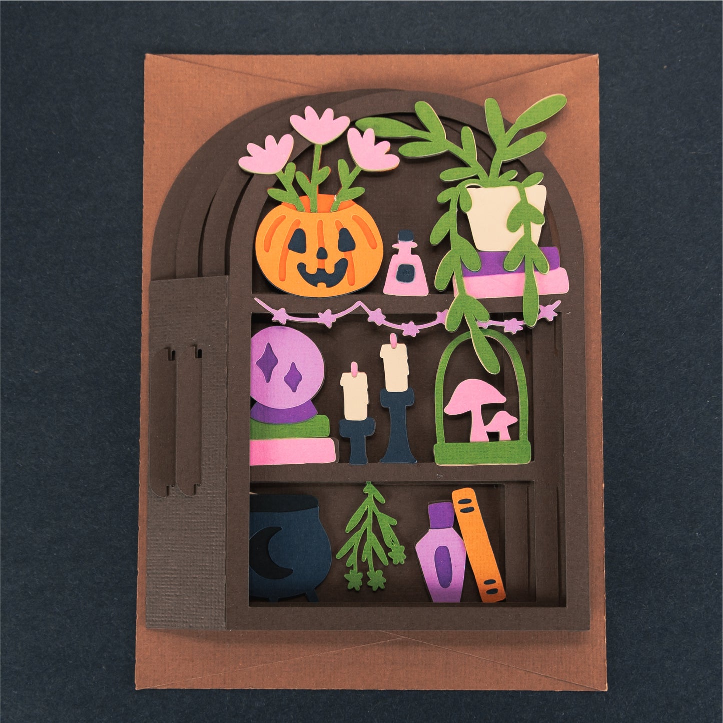 Halloween Shelf Card - 3D Halloween Card SVG