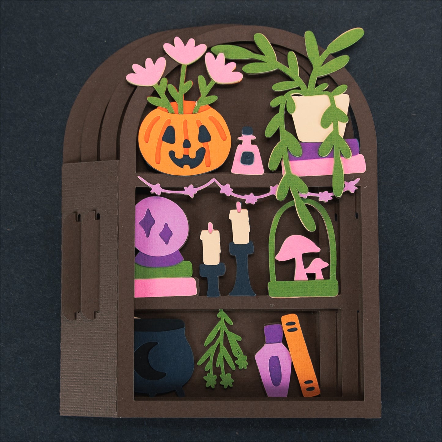 Halloween Shelf Card - 3D Halloween Card SVG