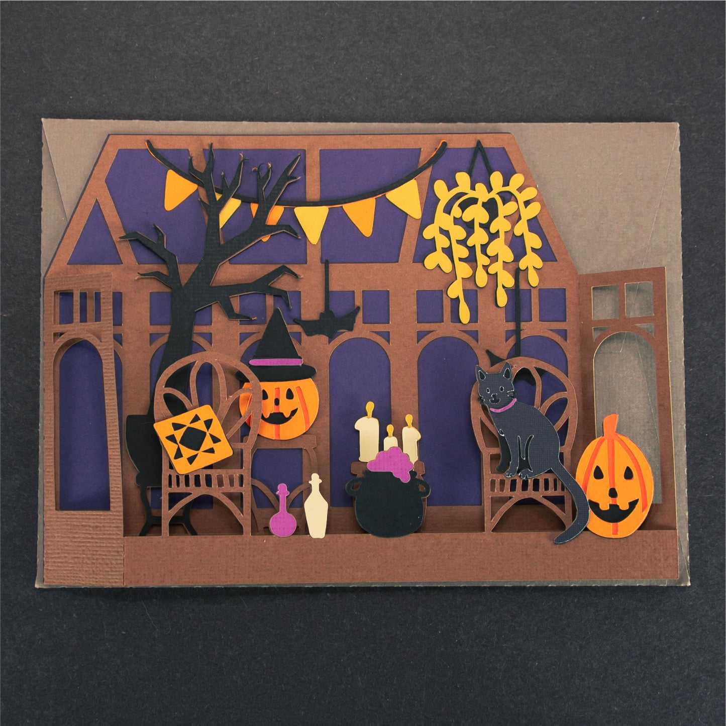 Halloween Sunroom Card - 3D Autumn Card SVG