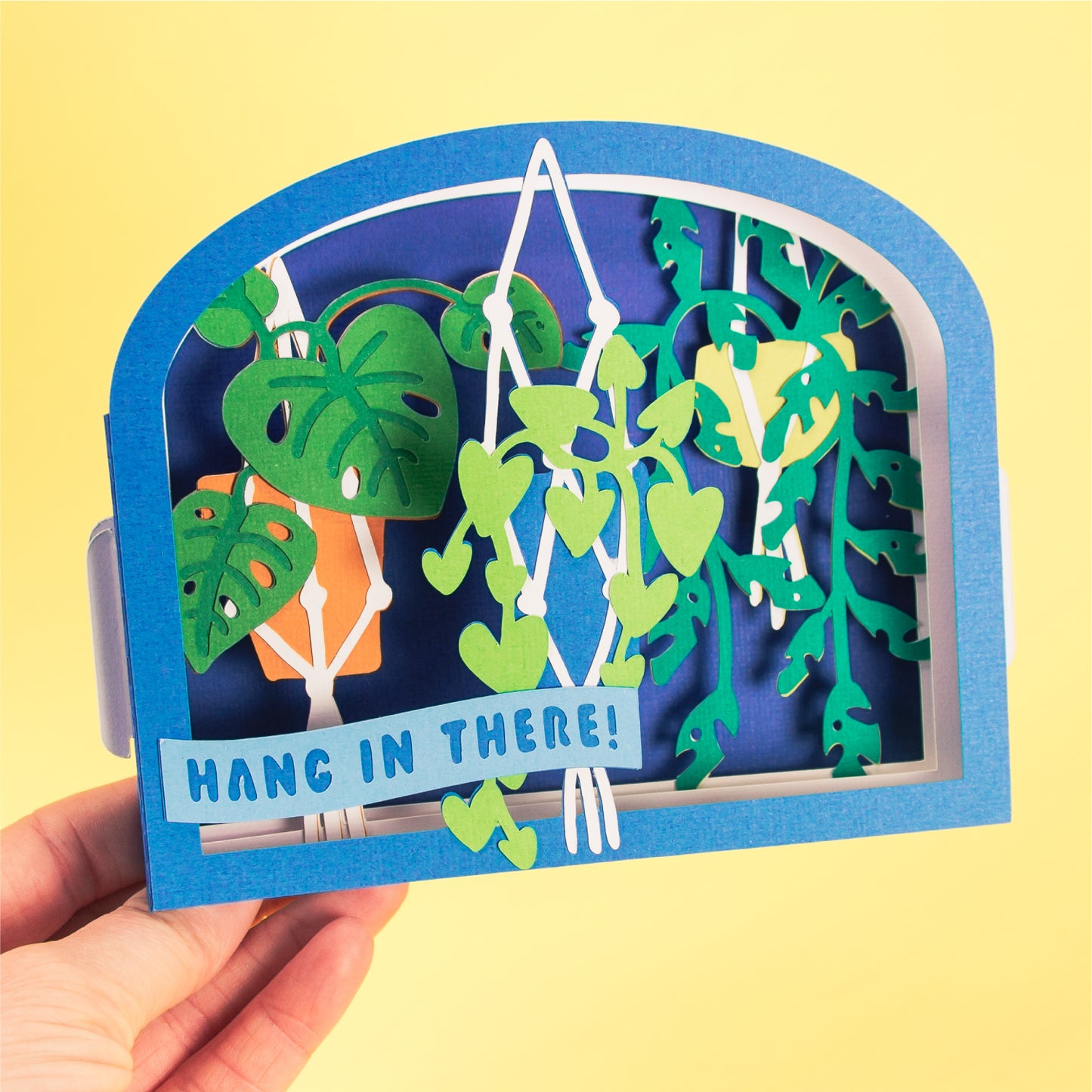 Hanging Plants Pop Up Card - 3D Sympathy Card SVG
