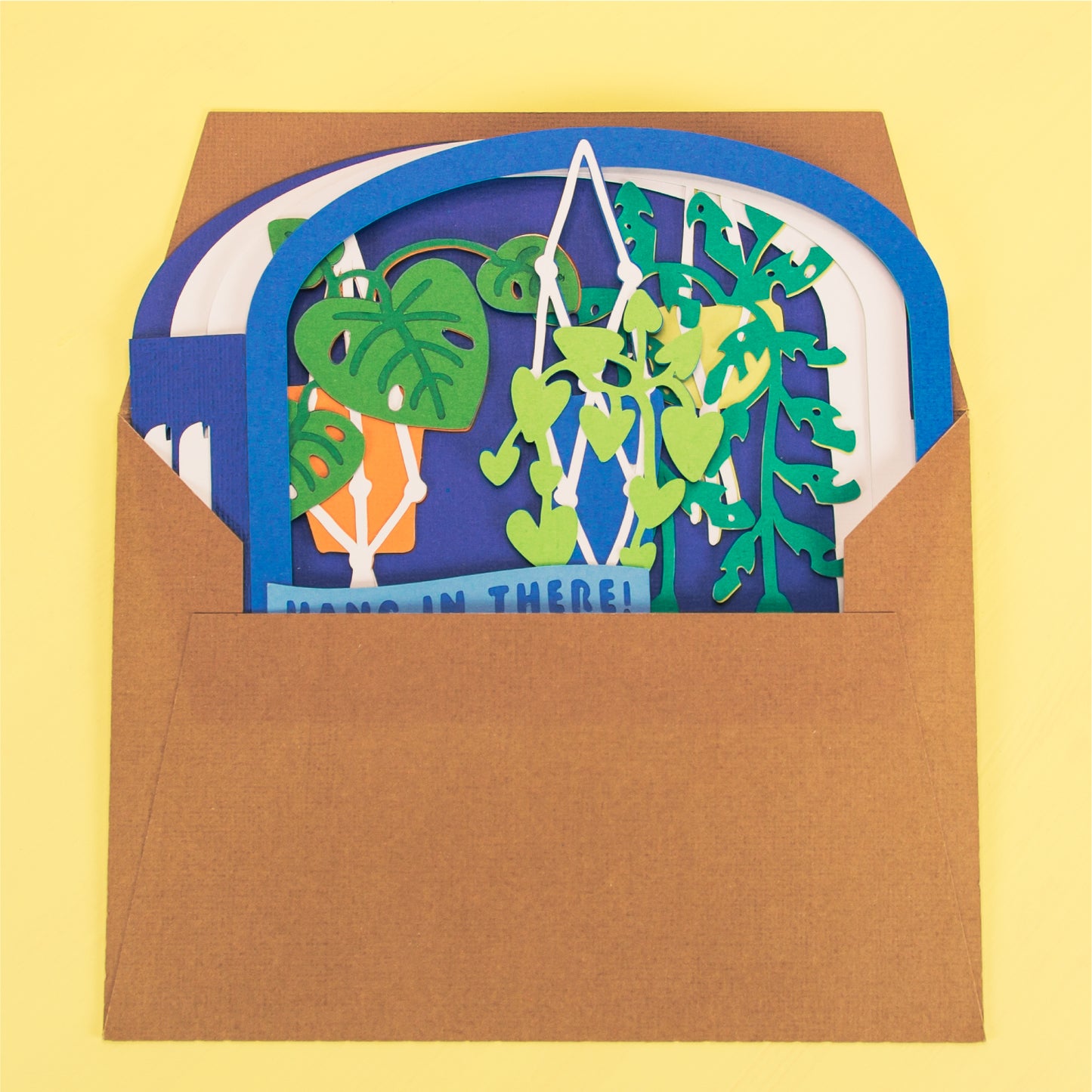 Hanging Plants Pop Up Card - 3D Sympathy Card SVG