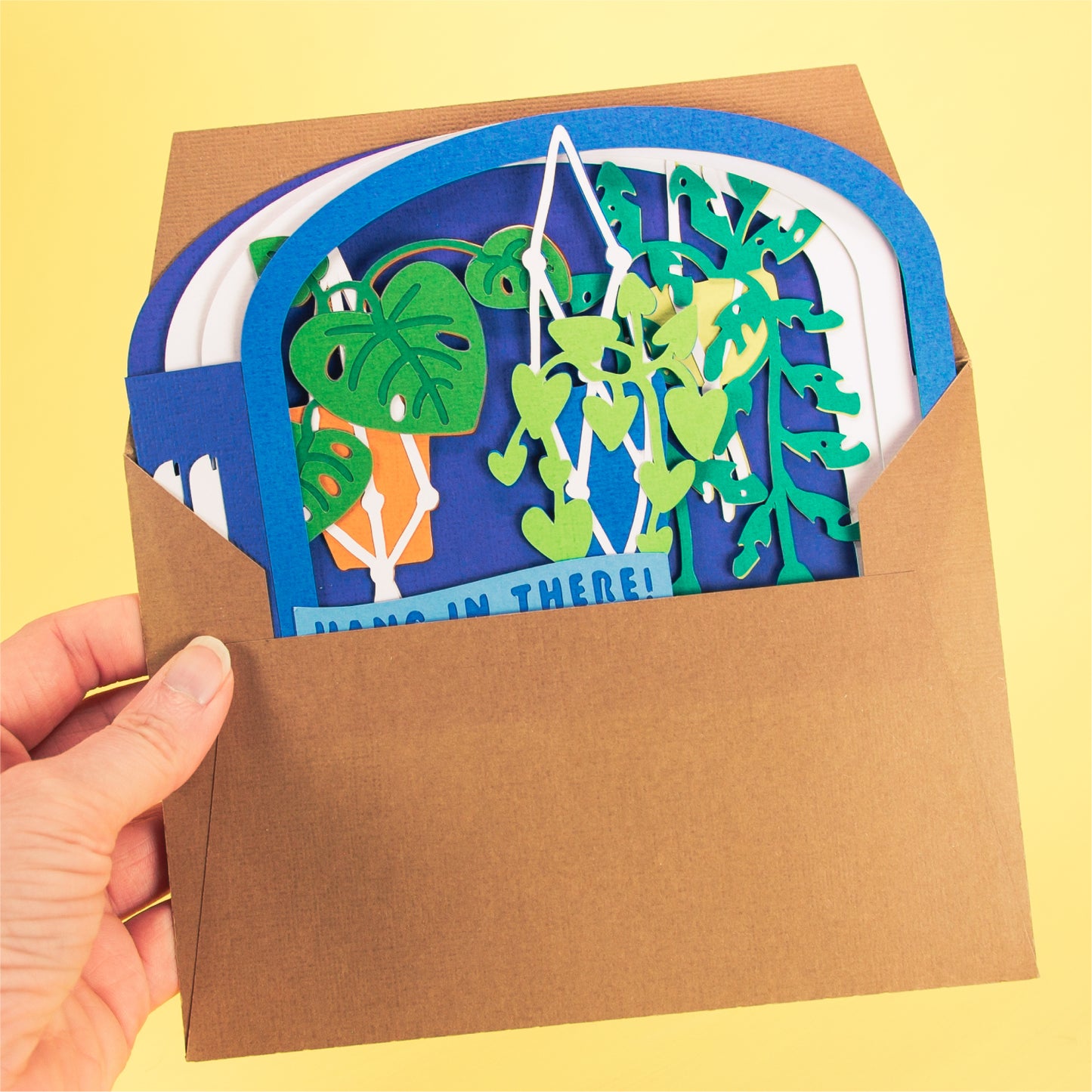 Hanging Plants Pop Up Card - 3D Sympathy Card SVG