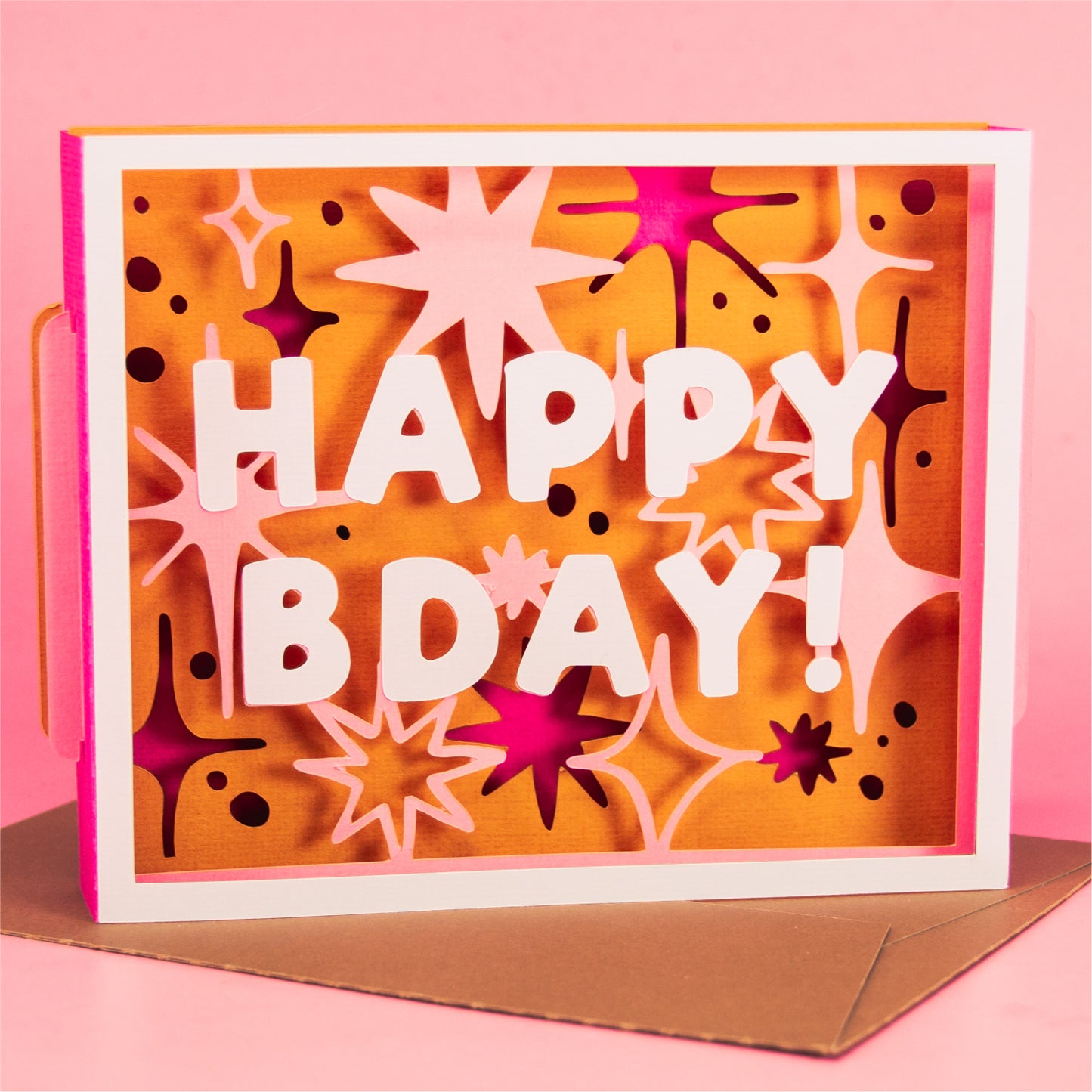 Happy Bday! Stars Card - 3D Birthday Card SVG