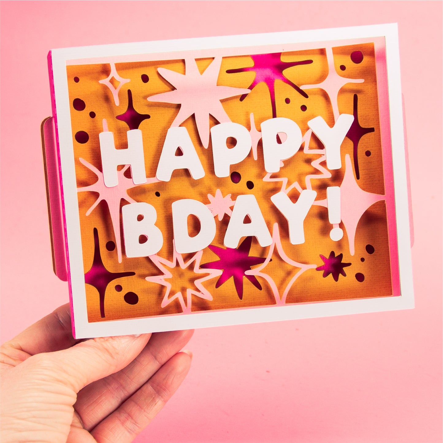 Happy Bday! Stars Card - 3D Birthday Card SVG