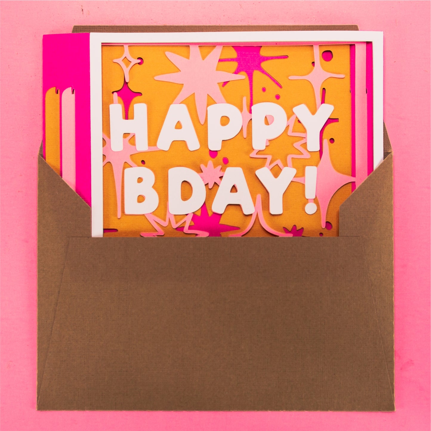 Happy Bday! Stars Card - 3D Birthday Card SVG