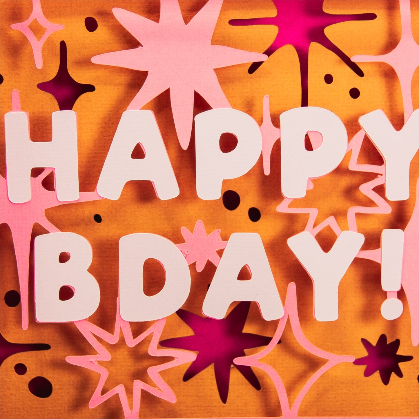 Happy Bday! Stars Card - 3D Birthday Card SVG