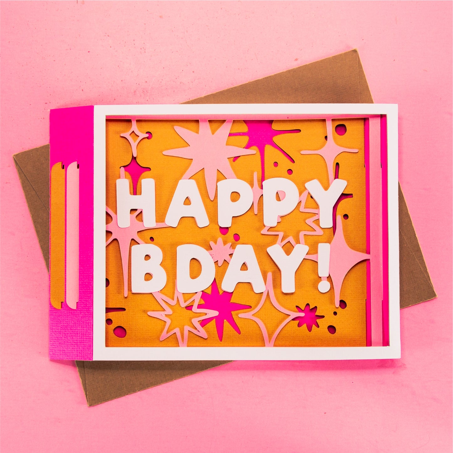 Happy Bday! Stars Card - 3D Birthday Card SVG