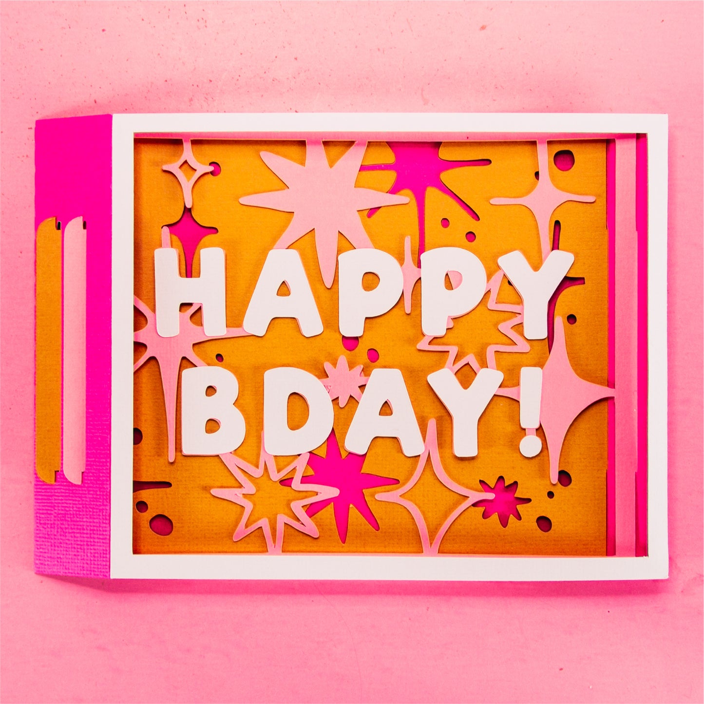 Happy Bday! Stars Card - 3D Birthday Card SVG