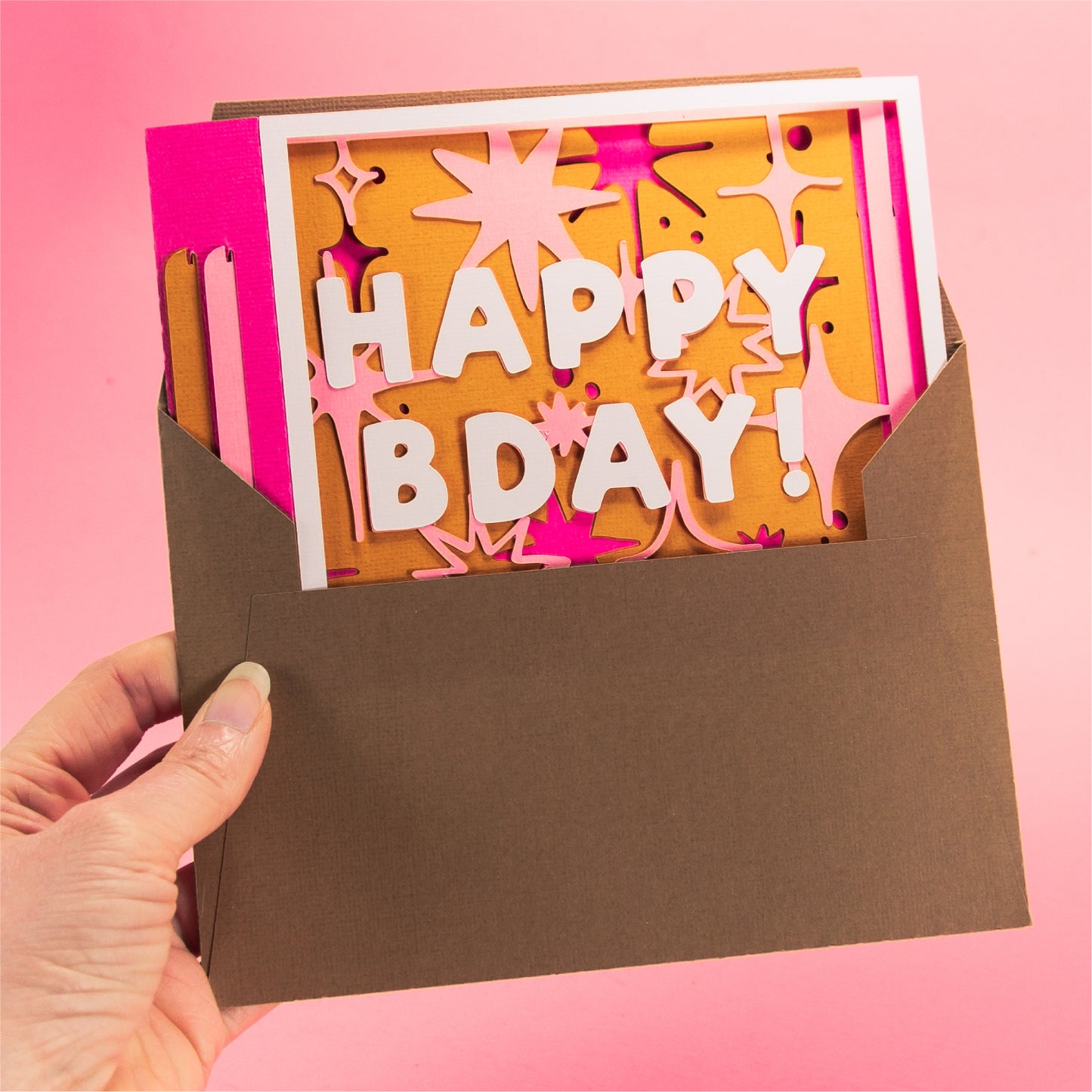 Happy Bday! Stars Card - 3D Birthday Card SVG