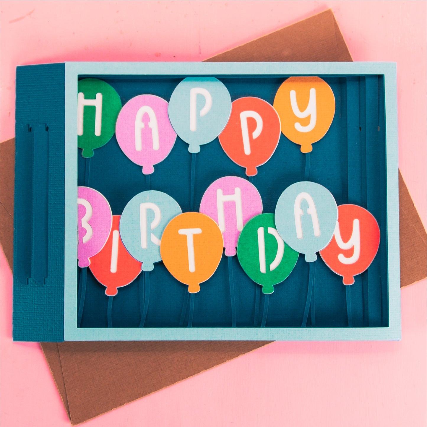 Happy Birthday Balloons Card - 3D Birthday Card SVG