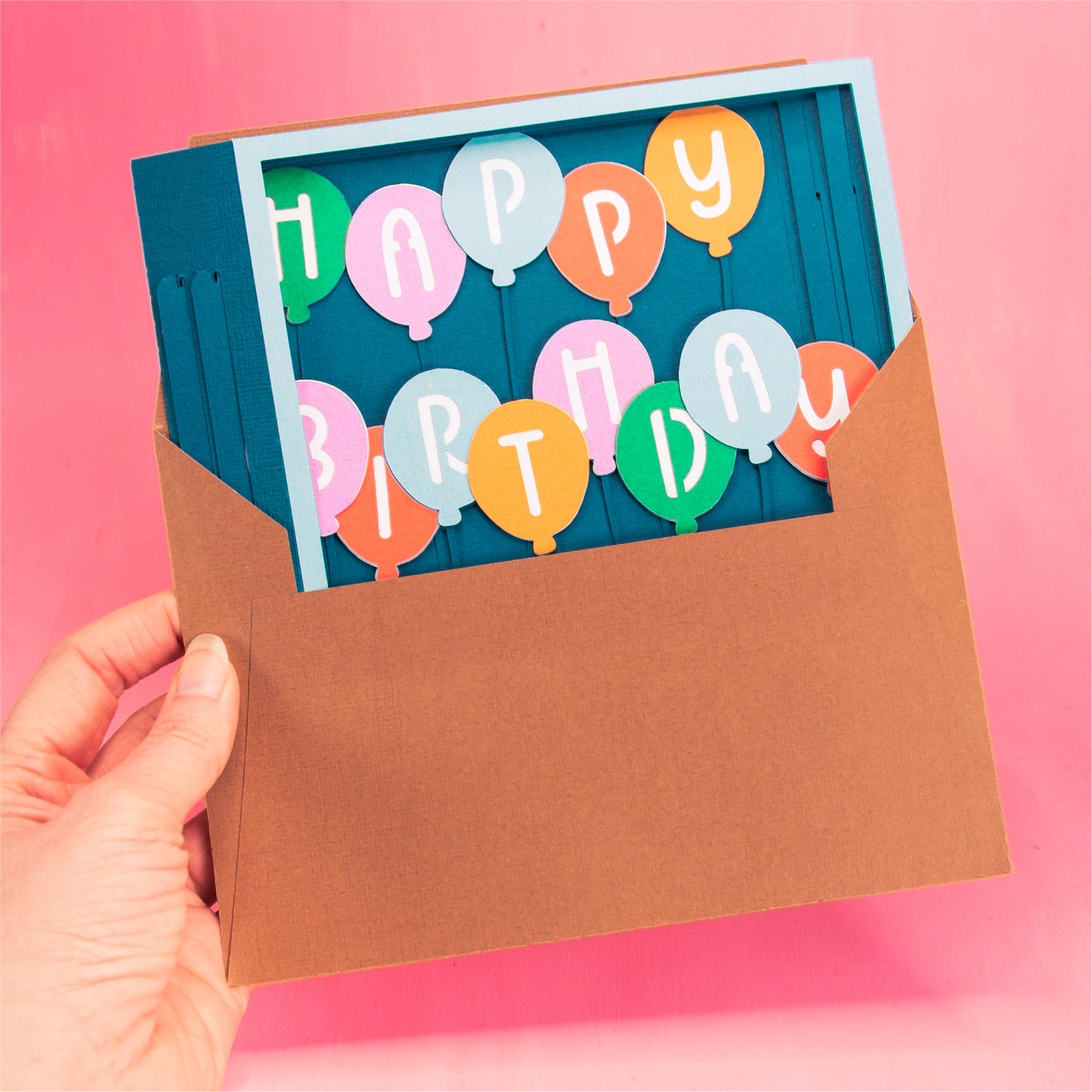 Happy Birthday Balloons Card - 3D Birthday Card SVG