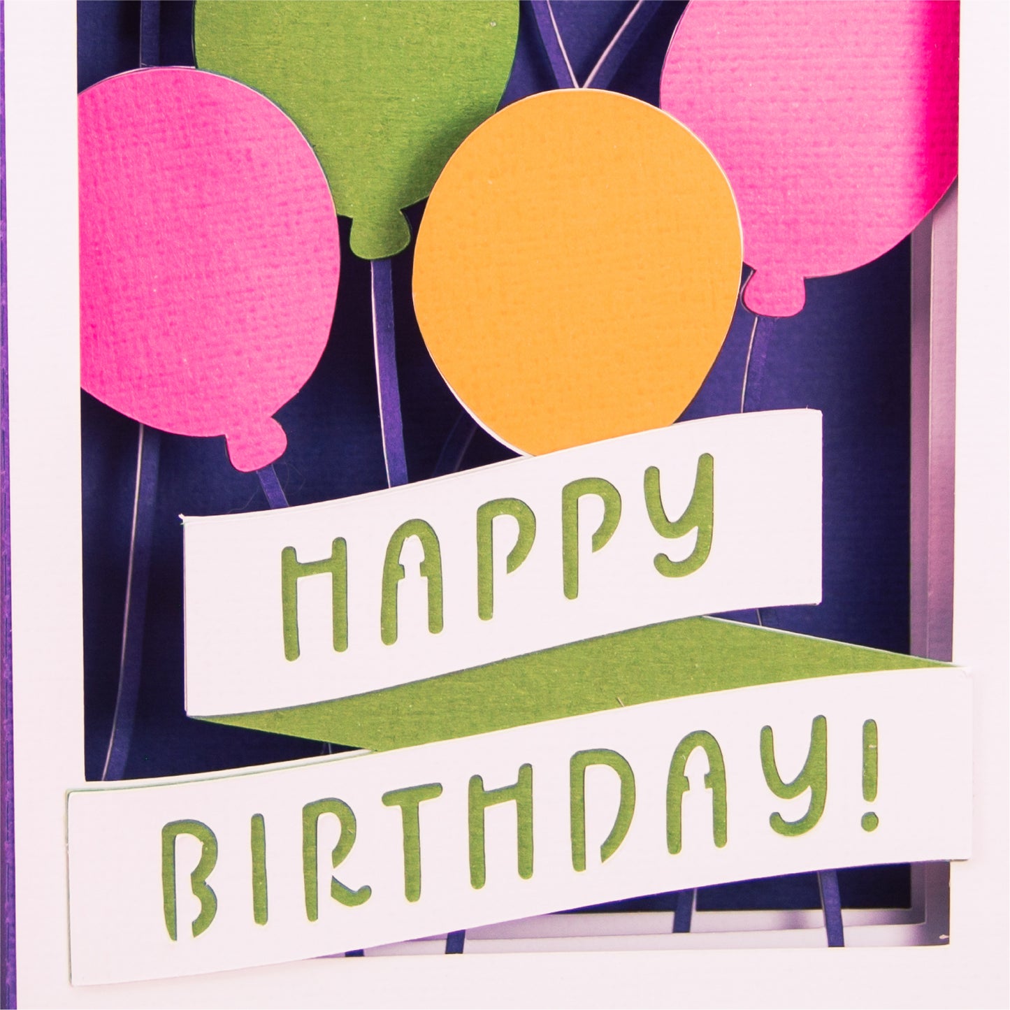 Happy Birthday Layered Balloons Card - 3D Birthday Card SVG