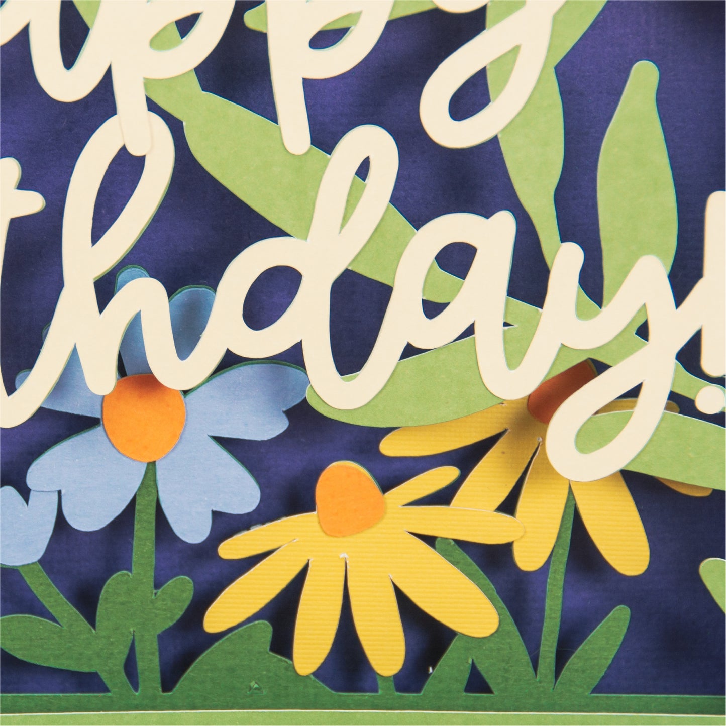 Birthday Card Layered with Flowers - 3D Birthday Card SVG