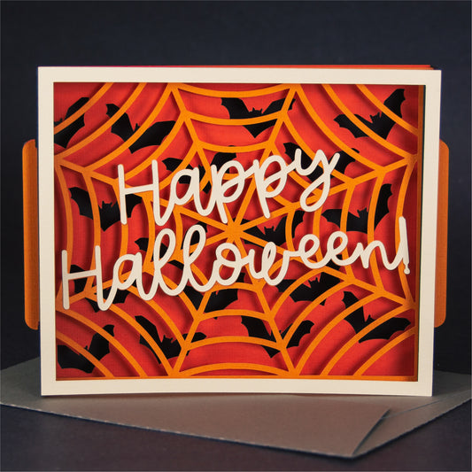 Happy Halloween Card SVG - 3D Halloween SVG