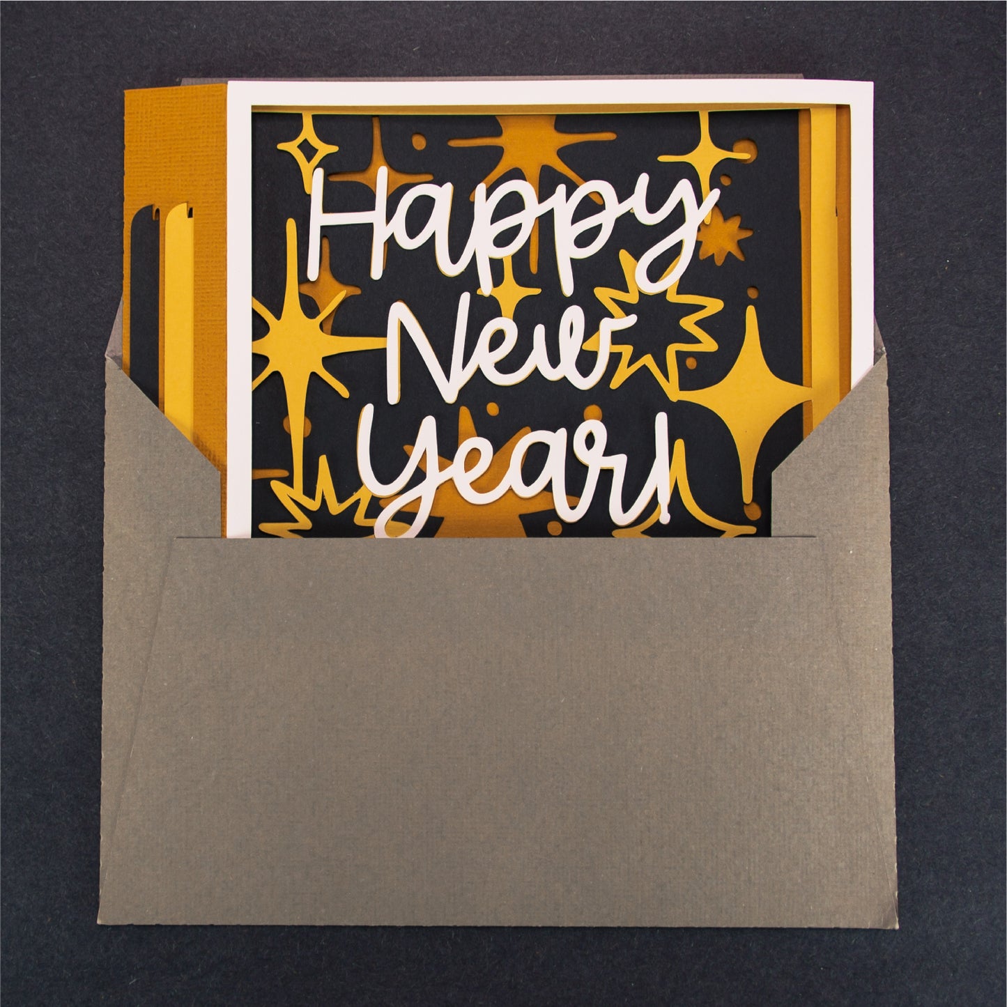 Happy New Year Card - 3D New Years Card SVG