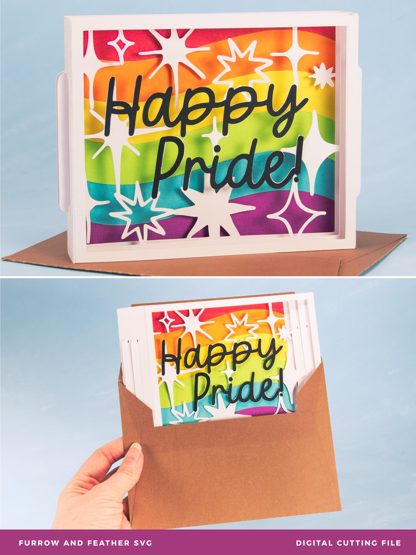 Happy Pride! Card - 3D LGBTQ Card SVG