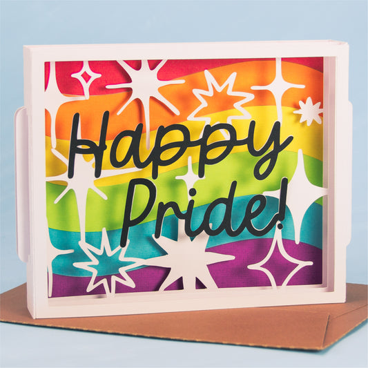 Happy Pride! Card - 3D LGBTQ Card SVG