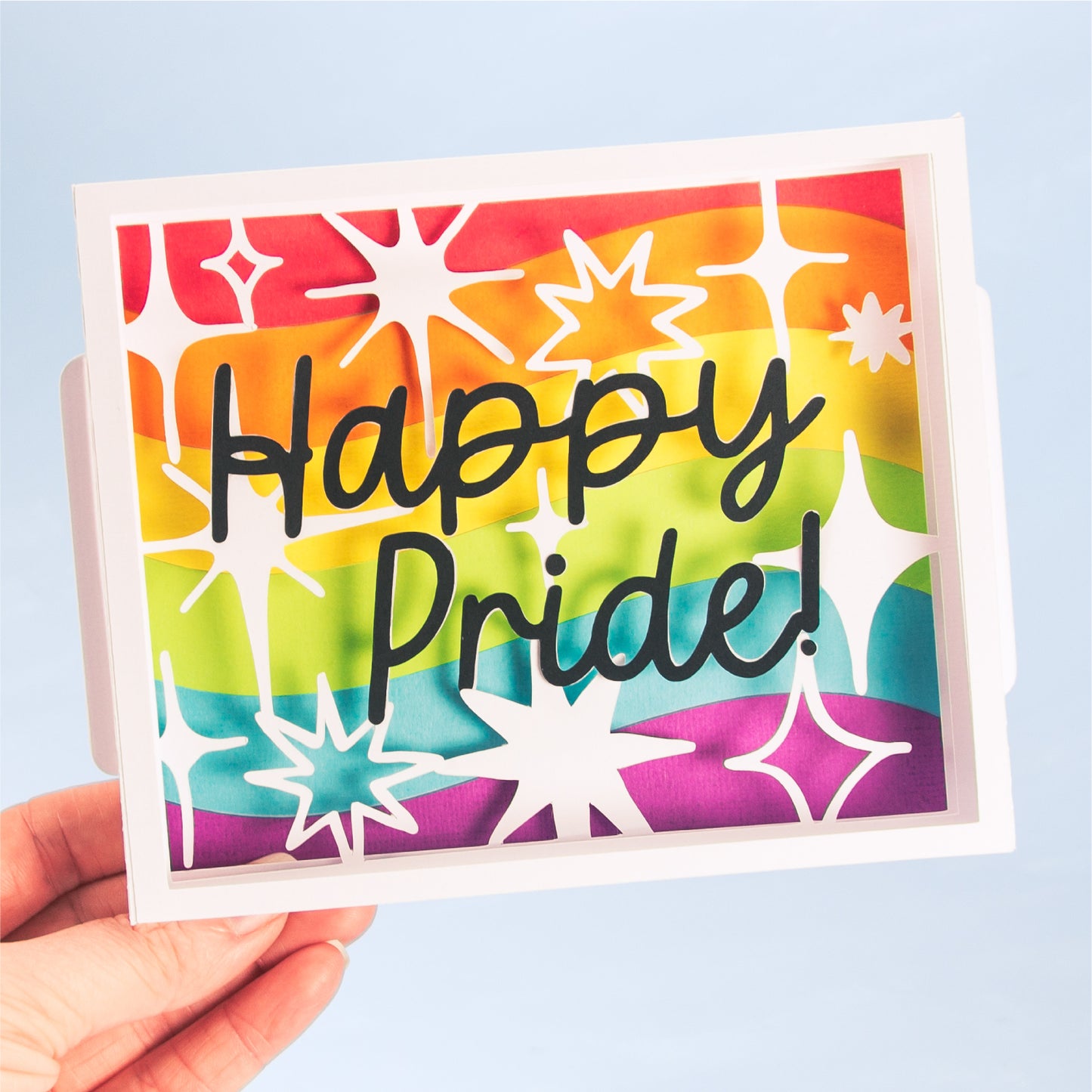 Happy Pride! Card - 3D LGBTQ Card SVG