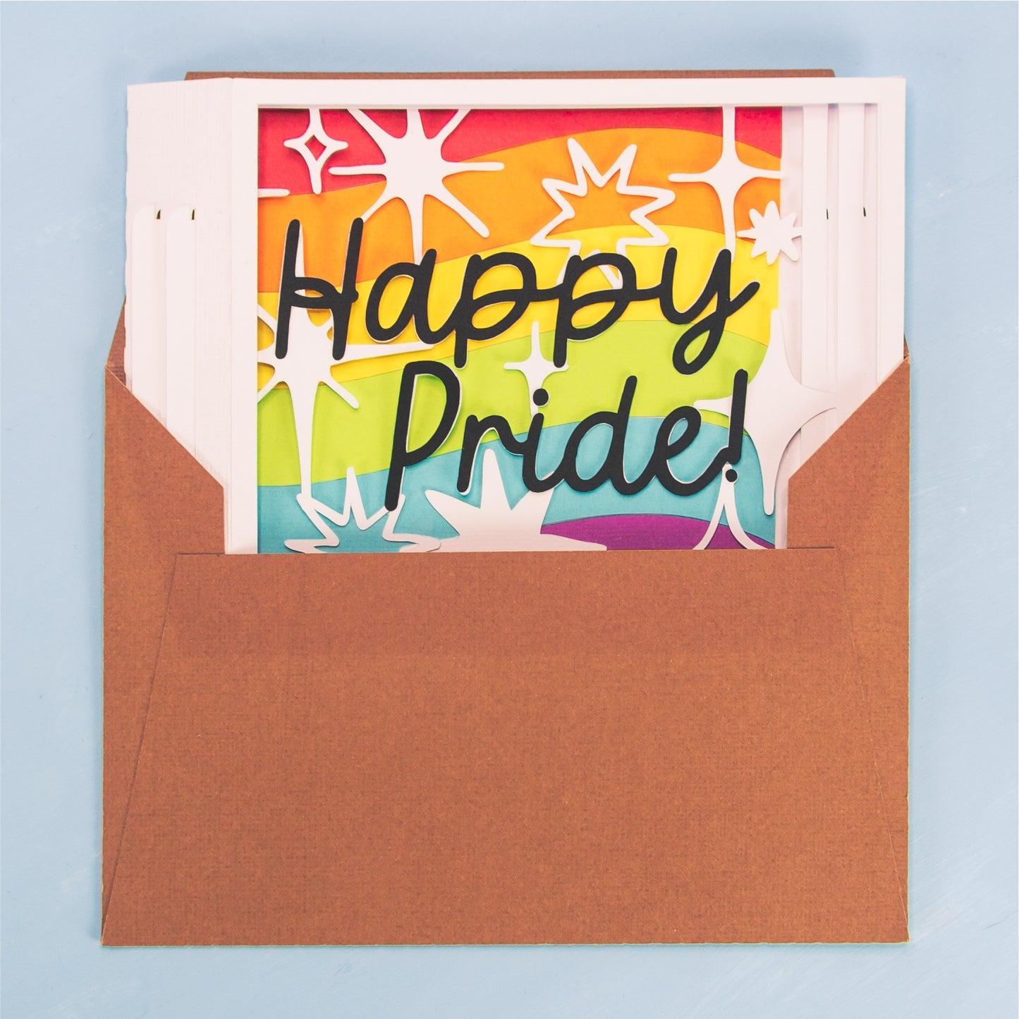 Happy Pride! Card - 3D LGBTQ Card SVG