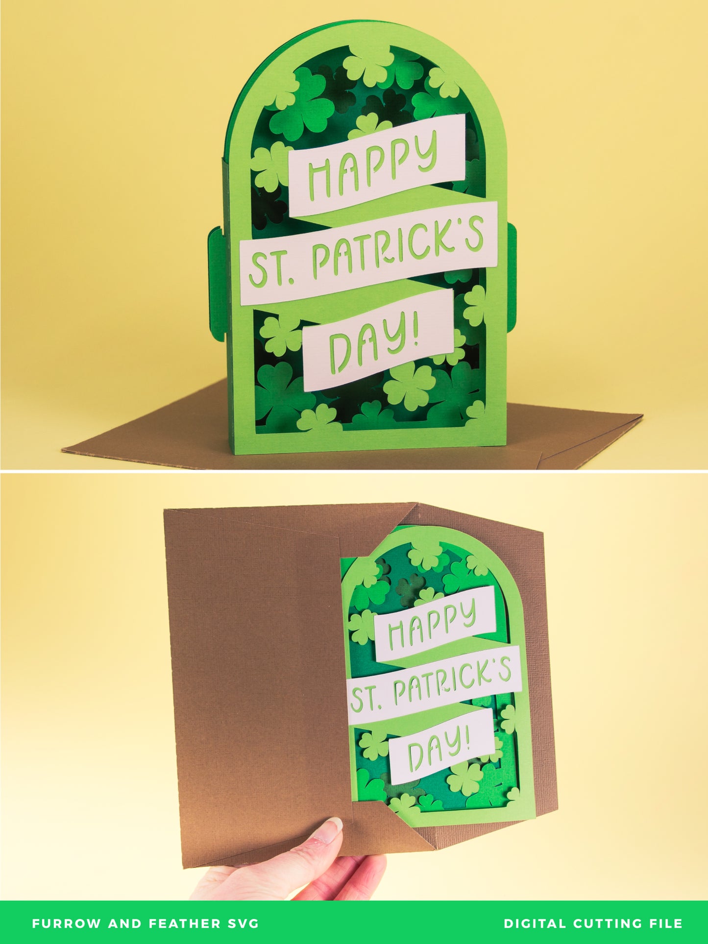 Happy St. Patrick's Day Card - 3D Shadowbox Card SVG