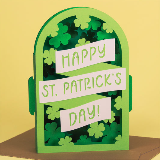 Happy St. Patrick's Day Card - 3D Shadowbox Card SVG