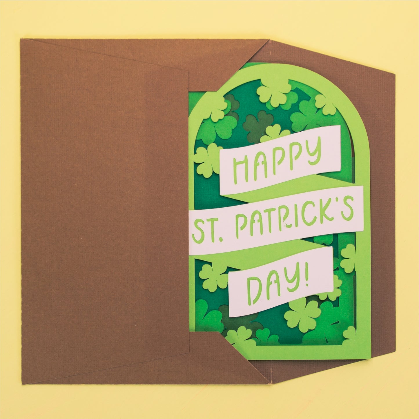 Happy St. Patrick's Day Card - 3D Shadowbox Card SVG