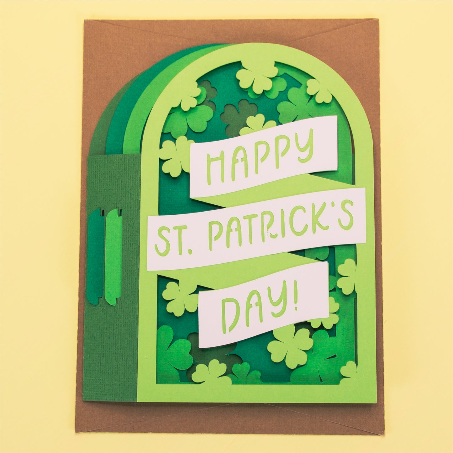 Happy St. Patrick's Day Card - 3D Shadowbox Card SVG