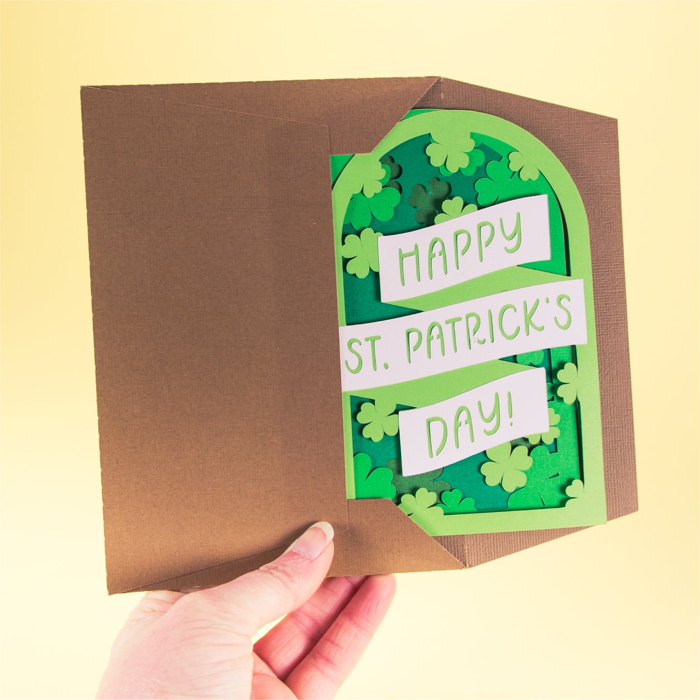 Happy St. Patrick's Day Card - 3D Shadowbox Card SVG