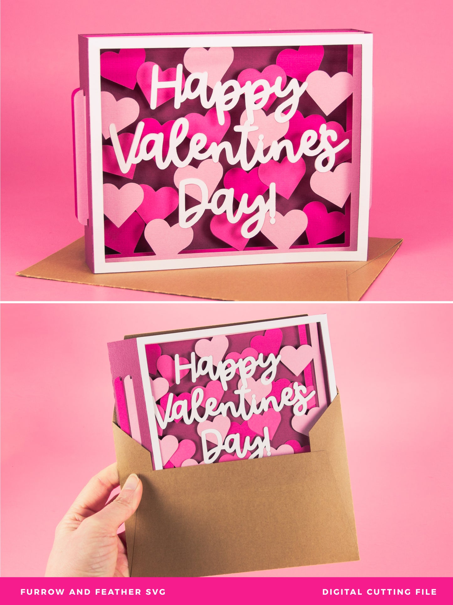 Happy Valentine's Day Card - 3D Shadow Box Card SVG