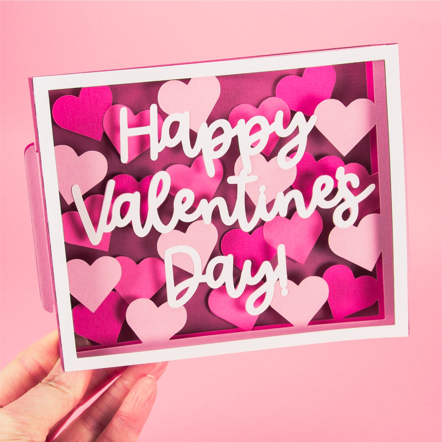 Happy Valentine's Day Card - 3D Shadow Box Card SVG