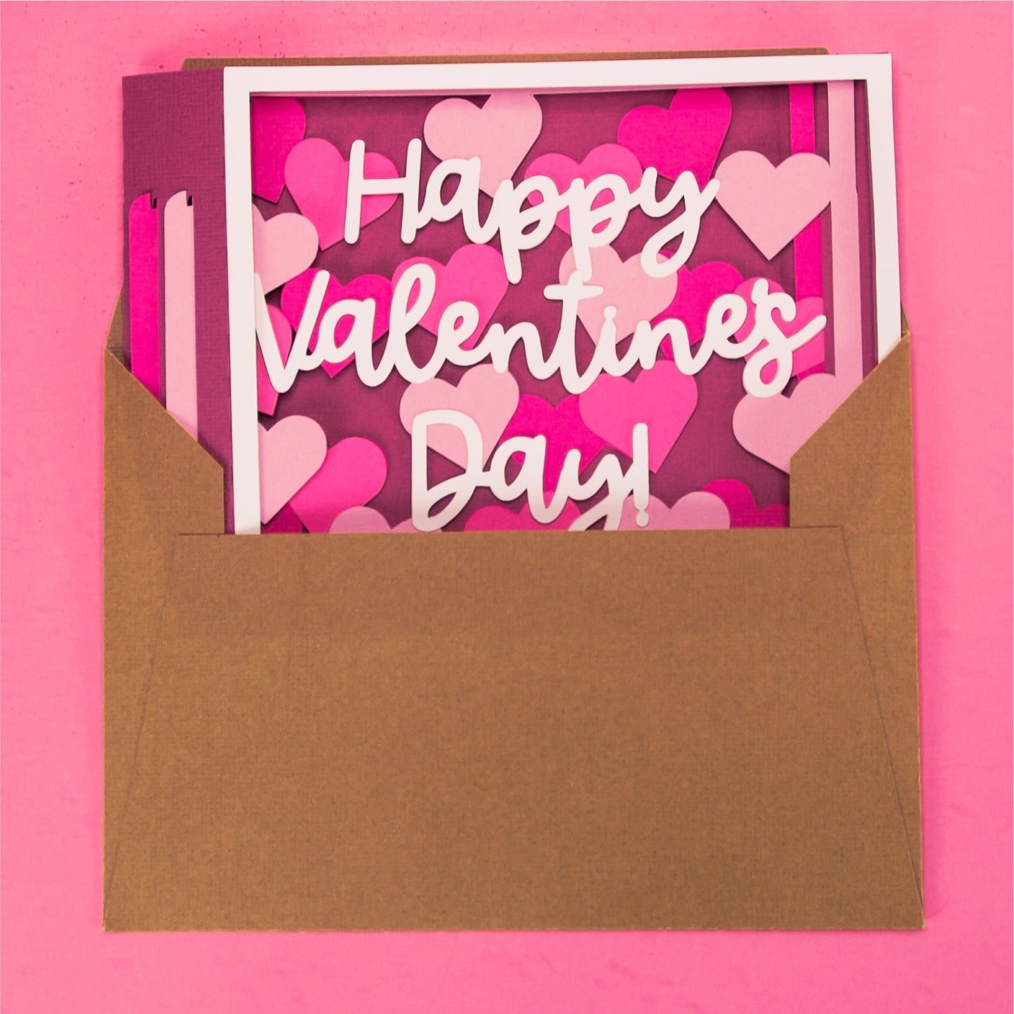 Happy Valentine's Day Card - 3D Shadow Box Card SVG