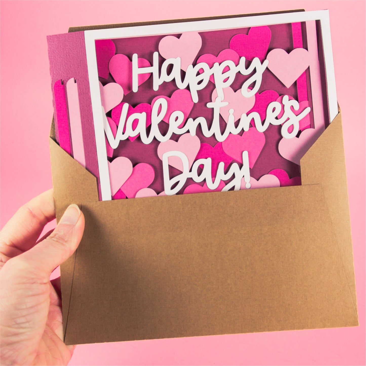 Happy Valentine's Day Card - 3D Shadow Box Card SVG