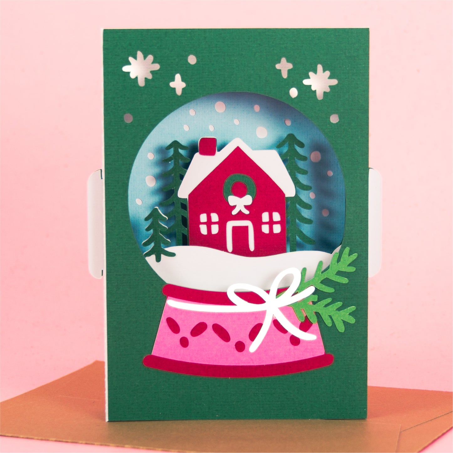 Holiday Snowglobe Card - 3D Christmas Card SVG